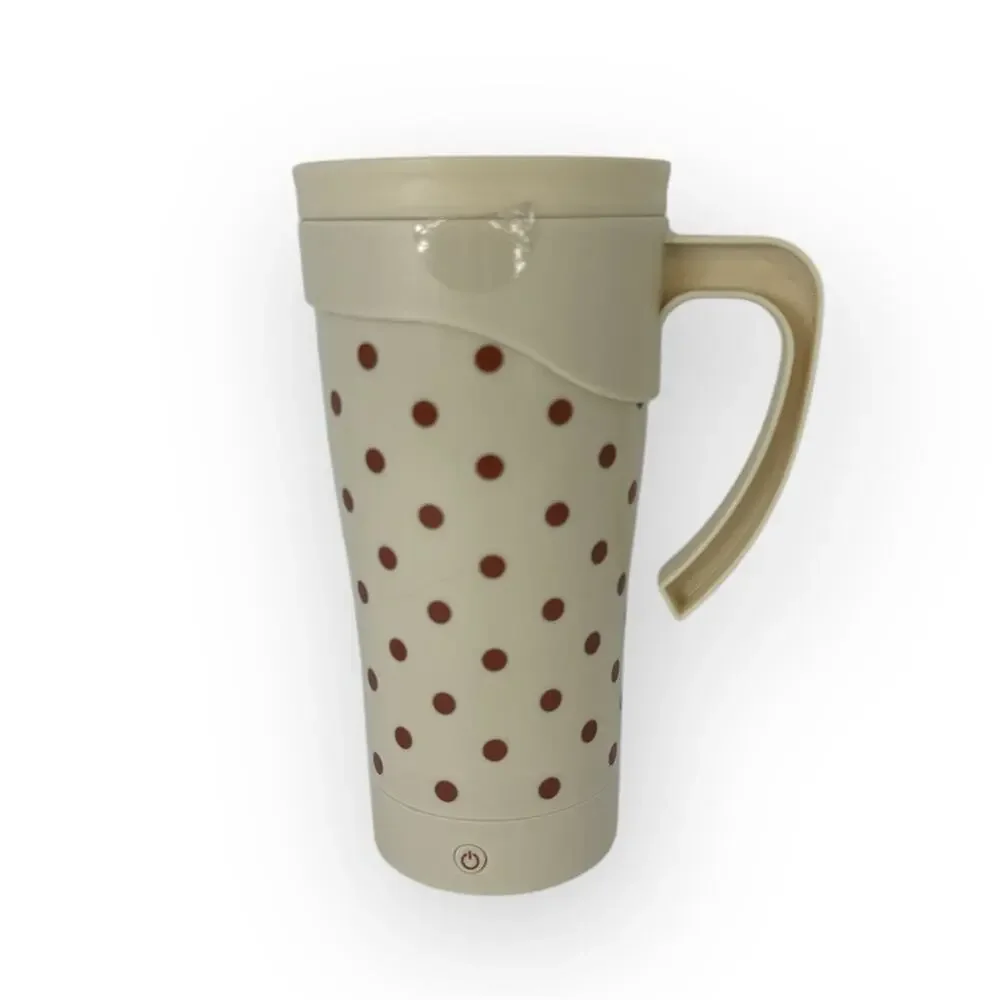 Travel mug 13.5oz self stirring Polka Dots Cream Red coffee drink cup Target